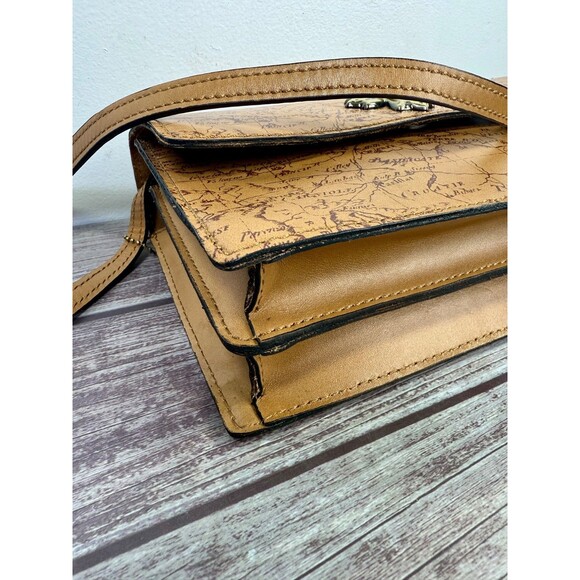 NWT PATRICIA NASH Consilina Floret Biscuit Map Print Leather Crossbody purse - Picture 17 of 17